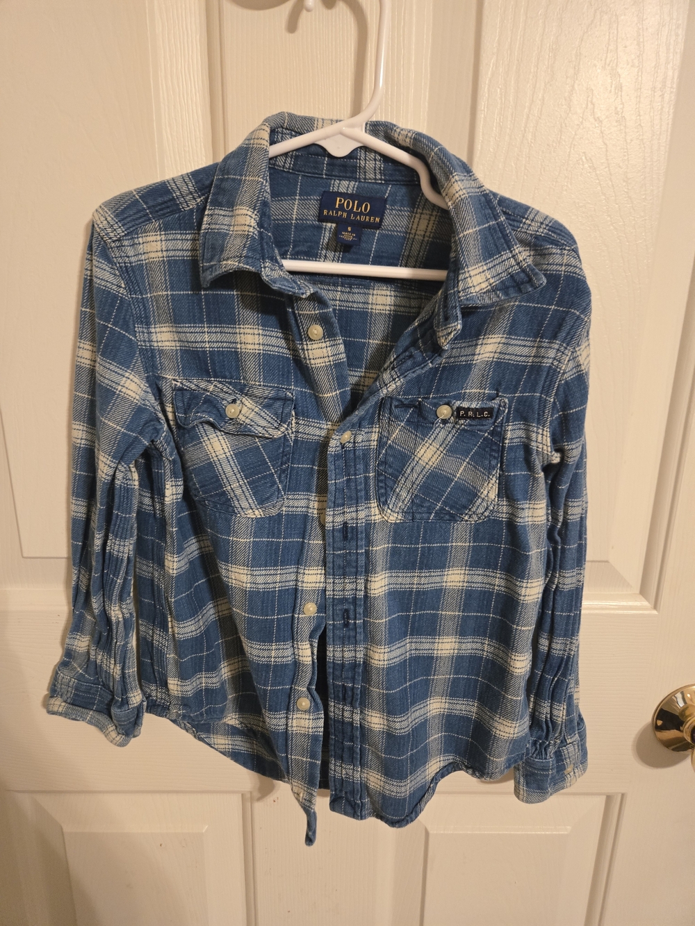 Vintage Kids Polo by Ralph Lauren Blue Plaid Button-Up Shirt